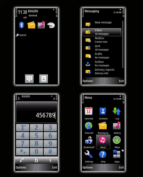 nokia 5230 schémata, motivy, themes